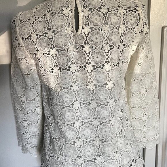 BODEN Floral Lace Top, NEVER WORN, white, Size 4 - Picture 8 of 13